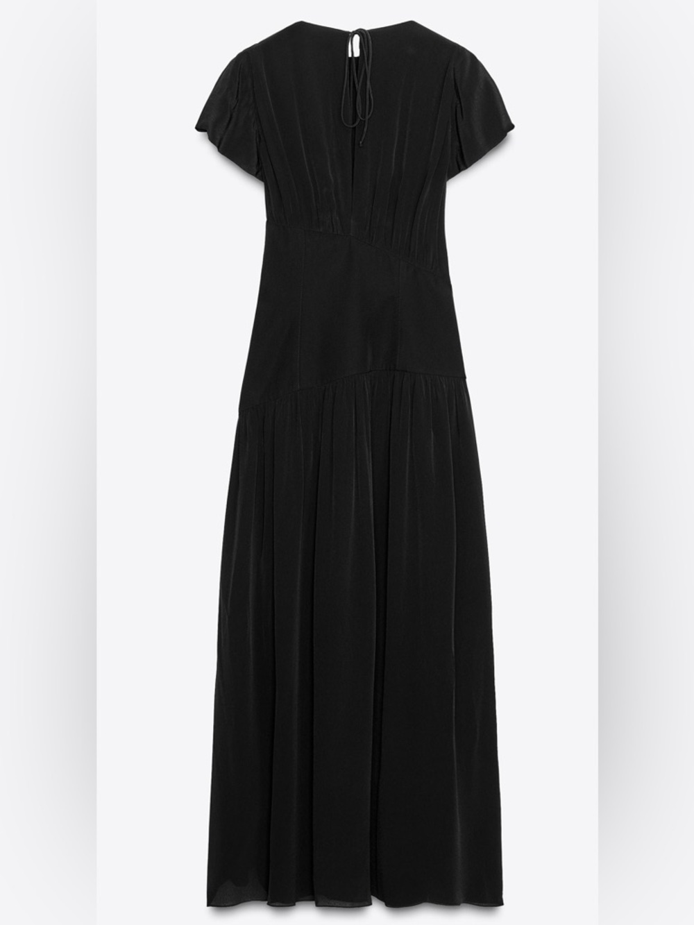 Zara Black Maxi Dress with Short Sleeves